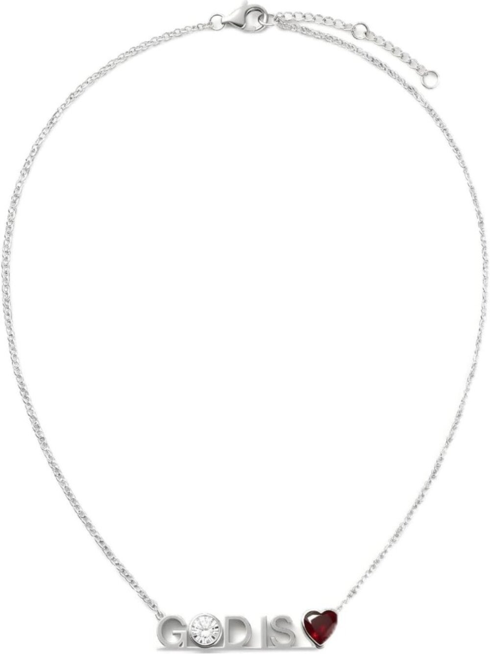 God is Love Pendant Necklace - Elegant Platinum Jewelry for Faith & Inspiration